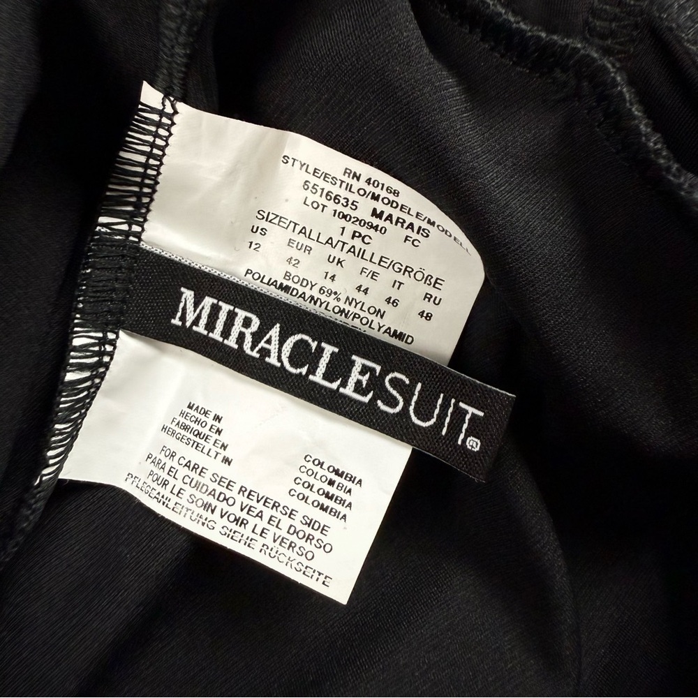 NWOT Miraclesuit Marais Black Swim Dress - Picture 10 of 12